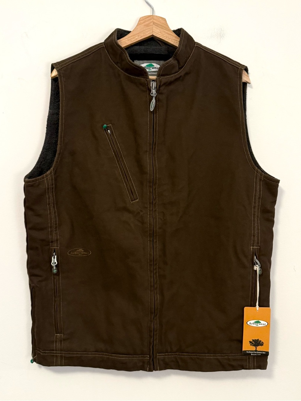 NWT Arborwear Canvas Fleece Lined Outdoor Workwear Bodark Vest